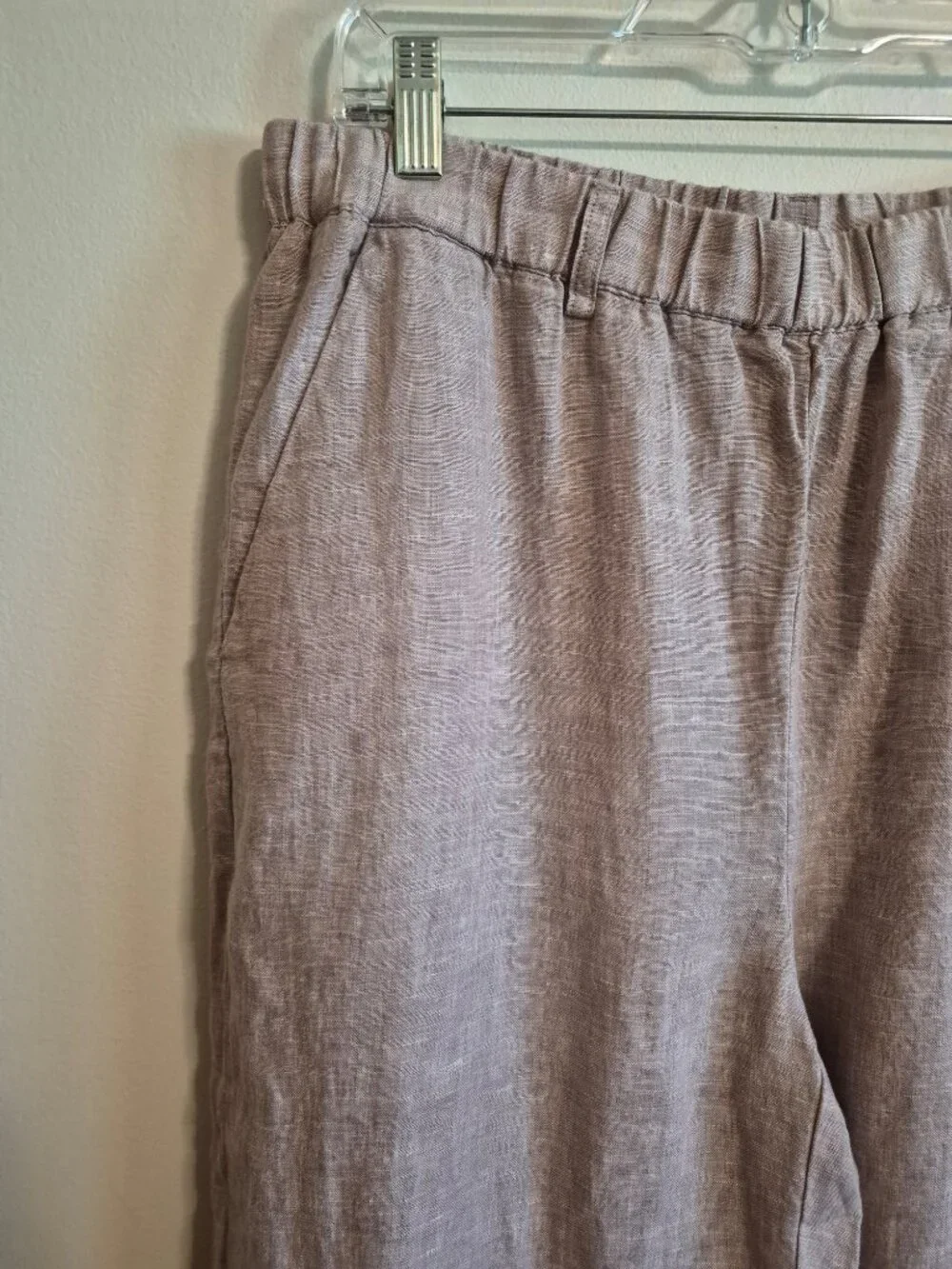 Quince 100% Linen Wide Leg Pants Vintage Pink Chambray Large